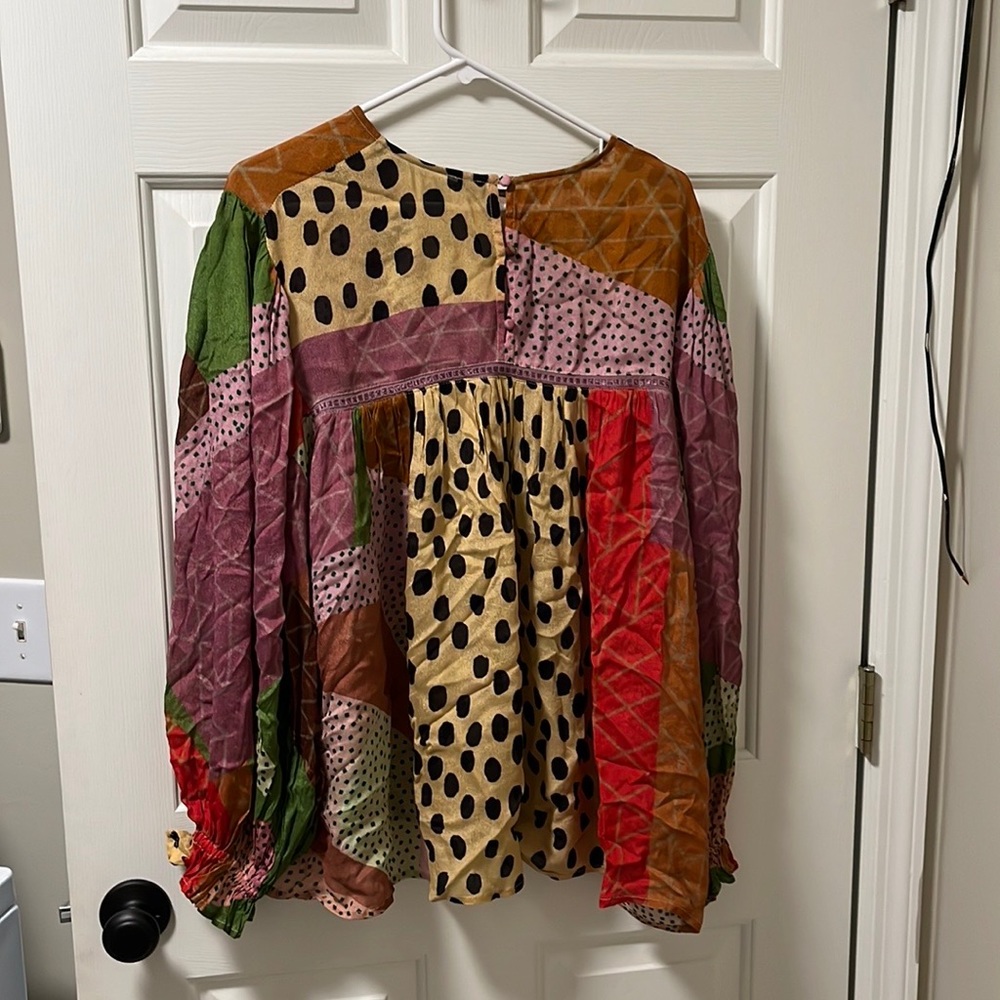 BI-nk Miranda Peasant Blouse Anthropologie XL